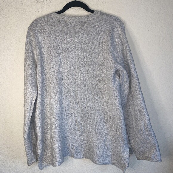 prana chunky cable Sweater Crew Neck Woman's XL Baggy Oversize EUC gray - Picture 8 of 8